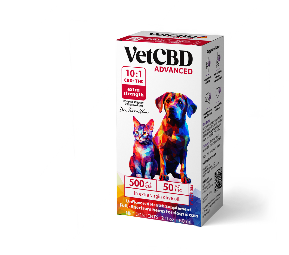 VetCBD Advanced Extra Strength Tincture 500mg — Ships as 2× 250mg Bottles